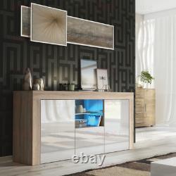 Modern 145cm TV Unit Cabinet Stand Sideboard Matt body and High Gloss Doors LED