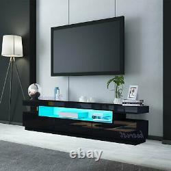 Modern 160cm TV Stand Unit Cabinet Matt Body & High Gloss 3 Drawers LED Light