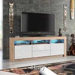Modern 160cm TV Unit Cabinet Stand Sideboard Matt body and High Gloss Doors LED
