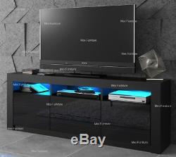 Modern 160cm TV Unit Cabinet TV Stand Matt Body & High Gloss Doors LED Light