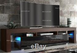 Modern 200cm TV Unit Cabinet TV Stand Matt Body & High Gloss Doors LED Light
