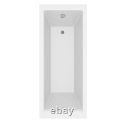 Modern Bathroom Single & Double Ended Straight Bath Gloss White Acrylic Bathtub