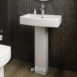 Modern Bathroom Suite Toilet Basin Sink Full Pedestal Double Ended 1700mm Bath