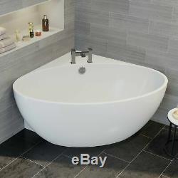 Modern Designer Corner Freestanding Bath Acrylic Bathtub 1510mm Built-In Waste