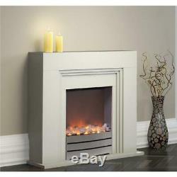 Modern Electric Fireplace 2000w Wall Mounted Fire Suite Ivory LED Surround