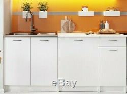 Modern Kitchen 7 Units Cabinets SET White Matt Cupboard & Worktop 240cm Budget