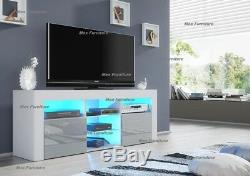 Modern TV Unit Cabinet Stand Matt body and High Gloss Doors FREE LED light