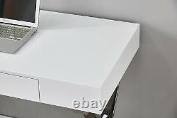 Modern White High Gloss Dressing Table Computer Desk Office Vanity Console Home