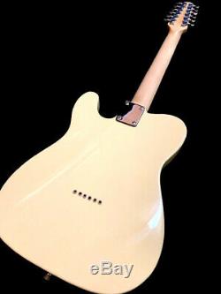 NEW 12 STRING TELE STYLE LIGHTWEIGHT ELECTRIC GUITAR VINTAGE WHITE FINISH With BAG