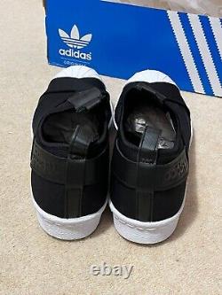 NEW Adidas Mens Original Superstar Slip-On Shoes UK Size 7 Black/White RARE