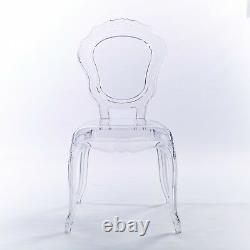 NICHES Ghost French Style V2 Dressing Dining Room Chair Transparent Louis Chair