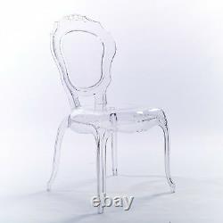 NICHES Ghost French Style V2 Dressing Dining Room Chair Transparent Louis Chair
