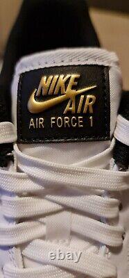 NIKE Men's AIR Force 1'07 LV8 Basketball Shoe, White/Black-Metallic Gold-White