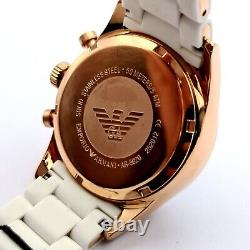 New Ar5920 Luxury Emporio Armani Silicone Rose Gold White Dial Ladies Watch