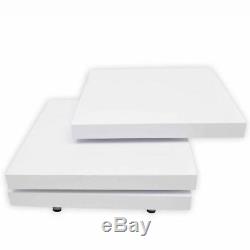 New Coffee Table 3 Layers High Gloss Contemporary Furniture Square White/Black