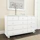 New Hamilton 2+3+4 Wide Chest Of Drawers In White Bedroom Furniture Unit