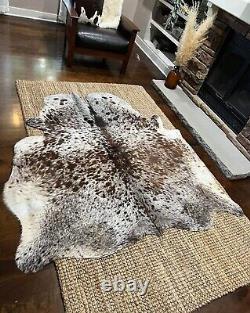 New Real 100% COWHIDE LEATHER RUGS TRICOLOR COW HIDE FUR SKINS CARPET AREA S-3XL