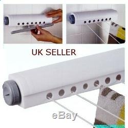 New Wall Mounted Indoor Washing Clothes Laundry 4 line Airer Dryer Retractable