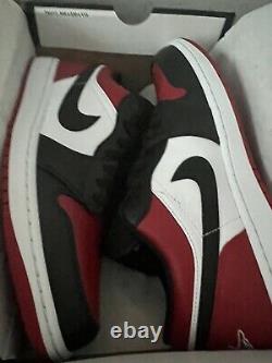 Nike Air Jordan 1 Low Gym Red Black White'Bred Toe' UK9 Brand New