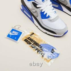 Nike Air Max 90 UK 7.5 EUR 42.5 Wolf Grey White Royal Blue CD0881 102