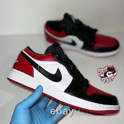 Nike Jordan 1 Low Bred Toe/ Gym Red/White/Black Size UK 8. BRAND NEW