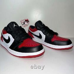 Nike Jordan 1 Low Bred Toe/ Gym Red/White/Black Size UK 8. BRAND NEW