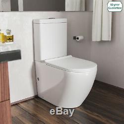 Nox Bathroom White Close Coupled WC Toilet Pan Soft Close Seat & Dual Flush
