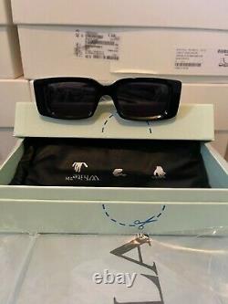 Off-White Arthur rectangle-frame sunglasses black/grey brand new in box