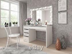 Office Computer Desk Home Dressing Table White High Gloss Study Make Up Bedroom