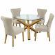 Oporto Saturn Solid Oak And Glass Dining Table Round 107cm Or 120cm Available