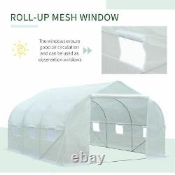 Outsunny 3.5 x 3 x 2m Large Walk-in Garden Peak Top Greenhouse Polytunnel