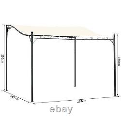 Outsunny 3 x 3M Wall Mounted Awning Free Stand Canopy Shade Garden Porch Pergola