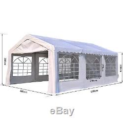 Outsunny 6m Gazebo Garden Marquee Canopy Party Carport Shelter Garage Tent White