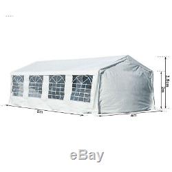 Outsunny 8m Gazebo Garden Marquee Canopy Party Carport Shelter Garage Tent White