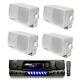 Pack Of 4 Pyle Plmr24 200w Outdoor Speakers Pt260a 200w Stereo Theater Receiver