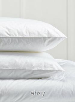 Pair Of Luxury Goose Feather Pillows with 85% Feather 15% Down 100% Cotton Cover