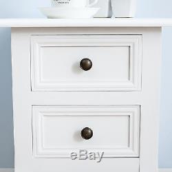 Pair of White Bedside Tables Cabinets Nightstand Storage with 2 Drawers Bedroom