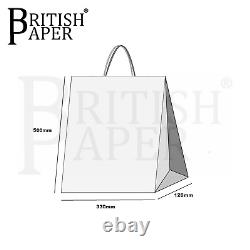 Paper Bags With Handles White Brown Kraft Carrier Party Gift Small Large 50 100