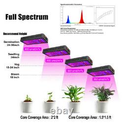 Phlizon 600W LED Plant Grow Lights With Daisy Chain for indoor Hydro VEG & Flower