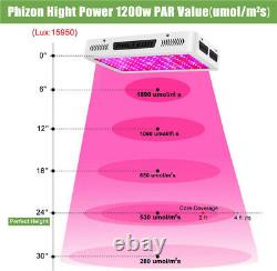 Phlizon Newest 1200W High Power Series Plant LED Grow Light, with Thermometer UK