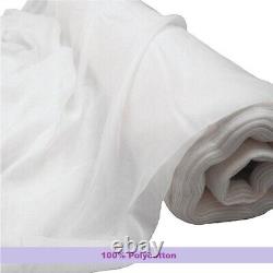 Premium Soft 100% Polycotton White Fabric Sheeting 238cm Wide for Craft Cushion