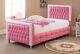 Princess Girls Pink & White Faux Leather Diamante Bed 3ft Best Price Uk Made