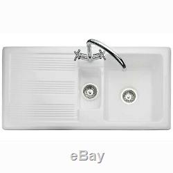 RAK Ceramics New Gourmet Sink 1v2 1.5 Bowl White Ceramic Kitchen Sink & Waste