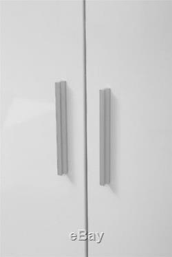 REFLECT 2 Door Soft Close Plain Corner Wardrobe in Gloss White / Matt White