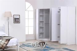 REFLECT Plain 4 Door Corner Wardrobe Gloss White / White Bedroom Furniture Set
