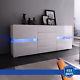 Rgb Led Sideboard Cabinet High Gloss White Chest Of 4 Drawers 2 Doors Cupboard