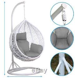 Rattan Swing Patio Garden Weave Hanging Egg Chair withCushion& Cover In or Outdoor