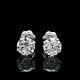 Real 14k White Gold 1ct Brilliant Created Diamond Earrings Round Stud Screw-back
