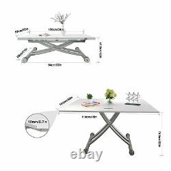 Rectangle Dining Coffee Table Movable Foot Extended Adjustable Kitchen Furniture