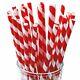 Red &white Striped Paper Straws Biodisposable 1/25/50/100/250/500/750/1k/5k